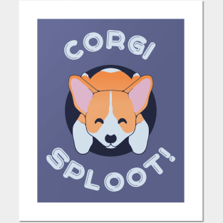 Corgi Sploot Design - Cute Funny Gift for Dog Owners Posters and Art